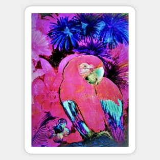 TROPICAL ART POSTER PARROT MACAW EXOTIC DECO PRINT Sticker